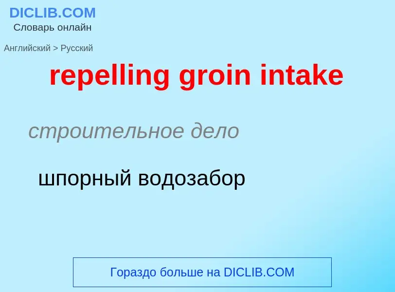 Как переводится repelling groin intake на Русский язык