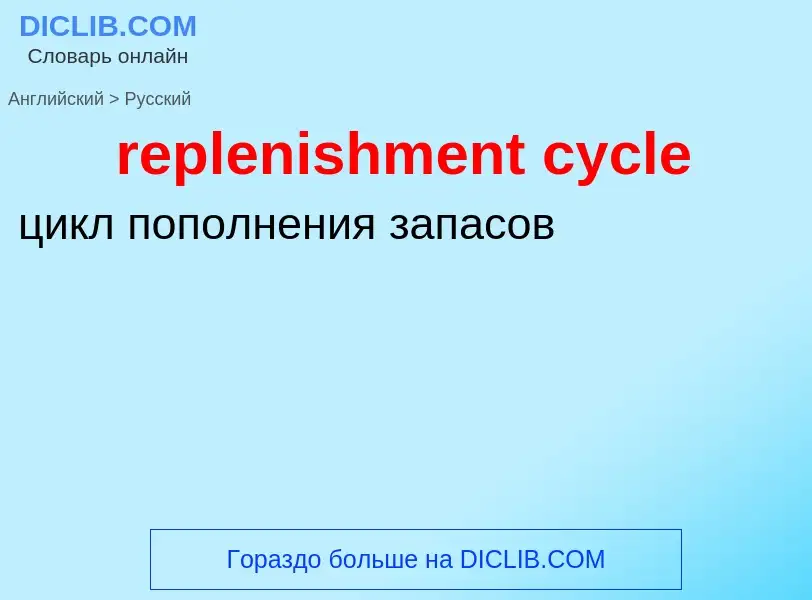 Как переводится replenishment cycle на Русский язык