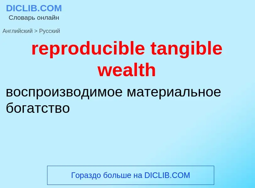 Как переводится reproducible tangible wealth на Русский язык