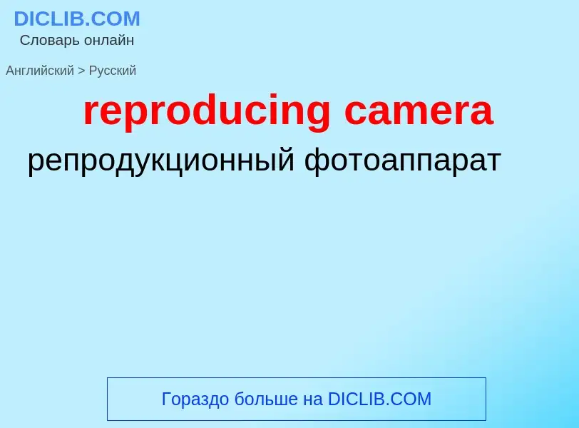 Как переводится reproducing camera на Русский язык