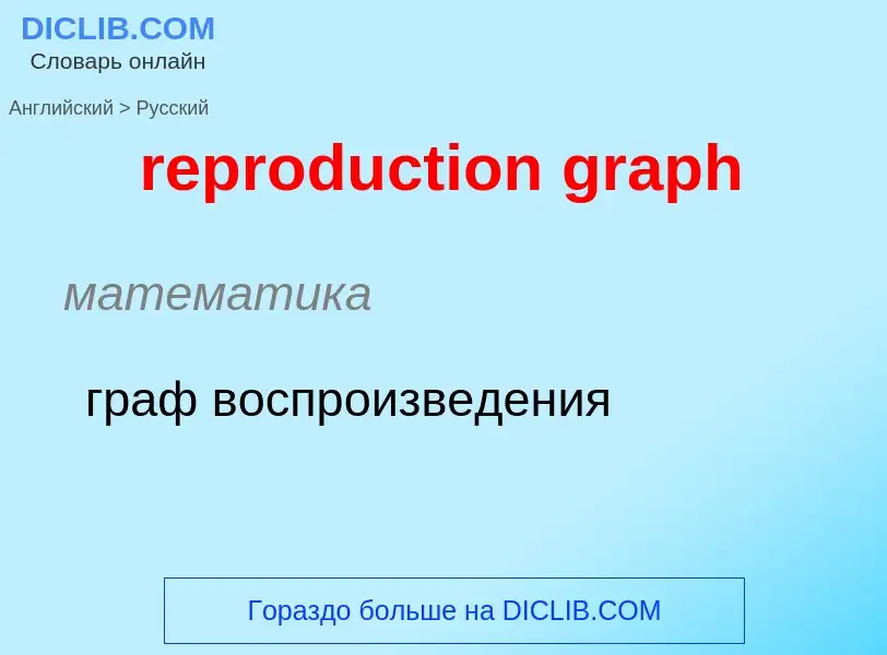 Как переводится reproduction graph на Русский язык