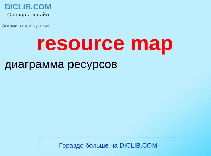 Как переводится resource map на Русский язык