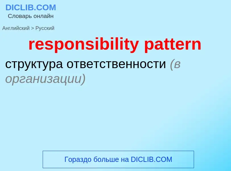 Как переводится responsibility pattern на Русский язык