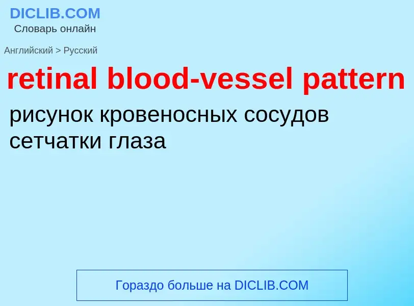 Как переводится retinal blood-vessel pattern на Русский язык