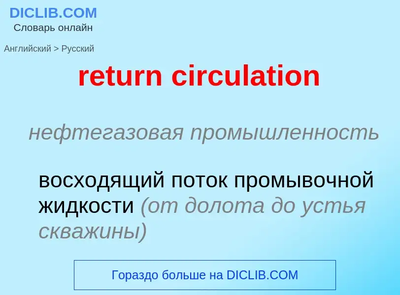 Как переводится return circulation на Русский язык