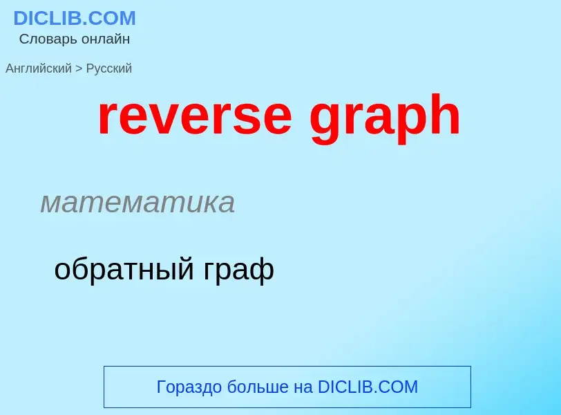 Как переводится reverse graph на Русский язык