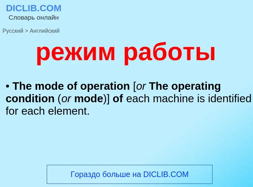 Как переводится режим работы на Английский язык