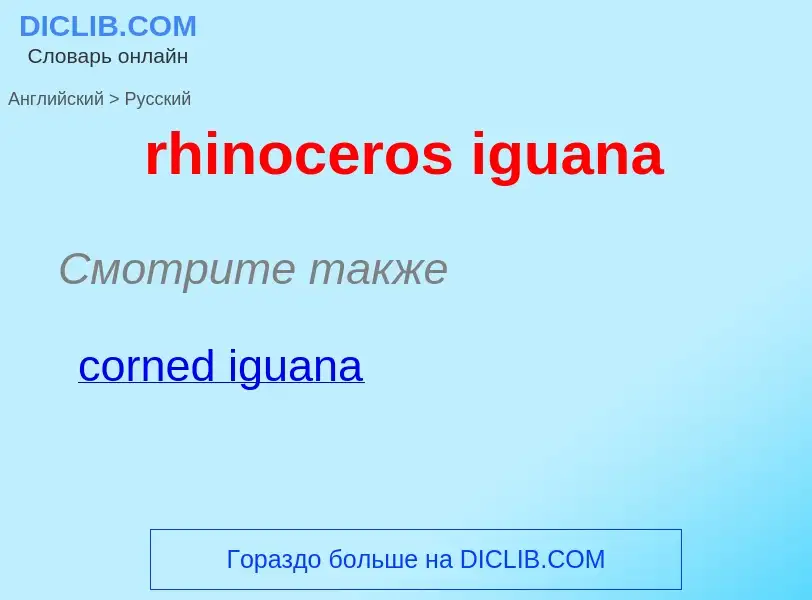 Как переводится rhinoceros iguana на Русский язык