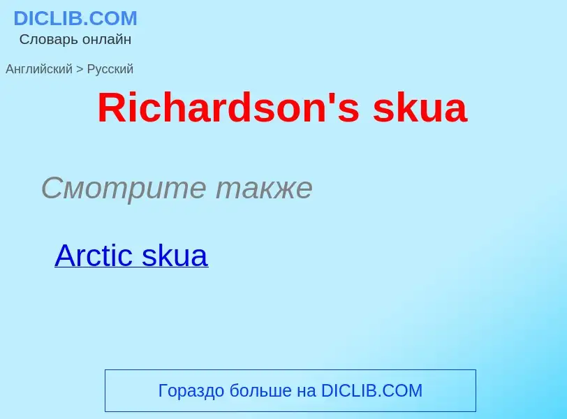 ¿Cómo se dice Richardson's skua en Ruso? Traducción de &#39Richardson's skua&#39 al Ruso