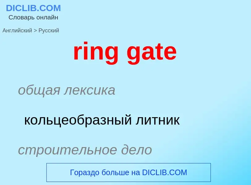 Μετάφραση του &#39ring gate&#39 σε Ρωσικά