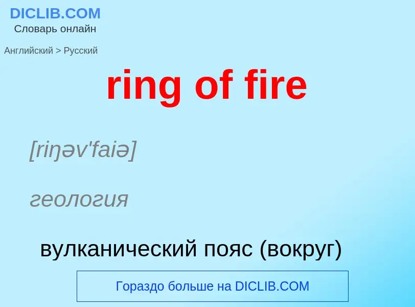 Как переводится ring of fire на Русский язык