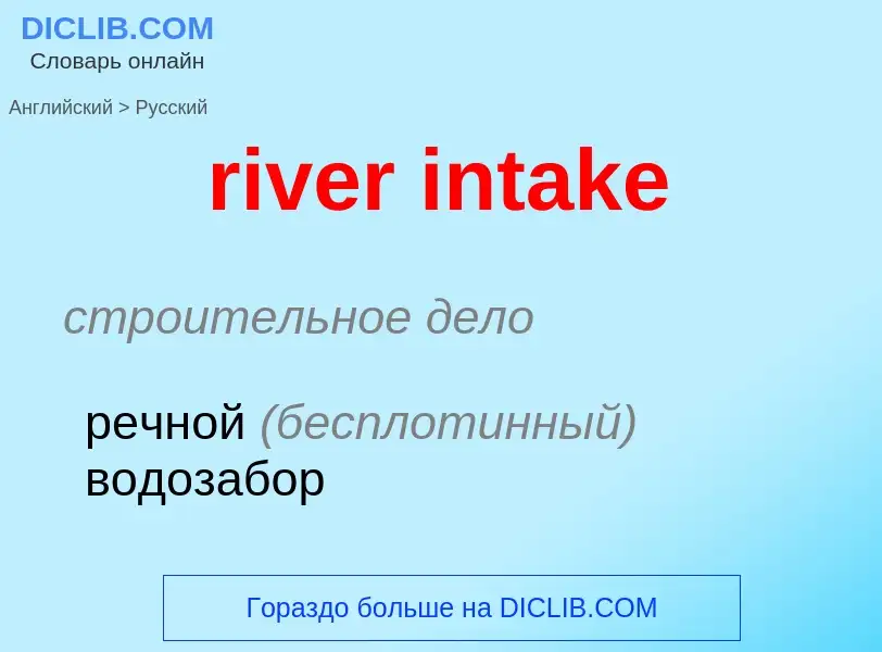 Как переводится river intake на Русский язык