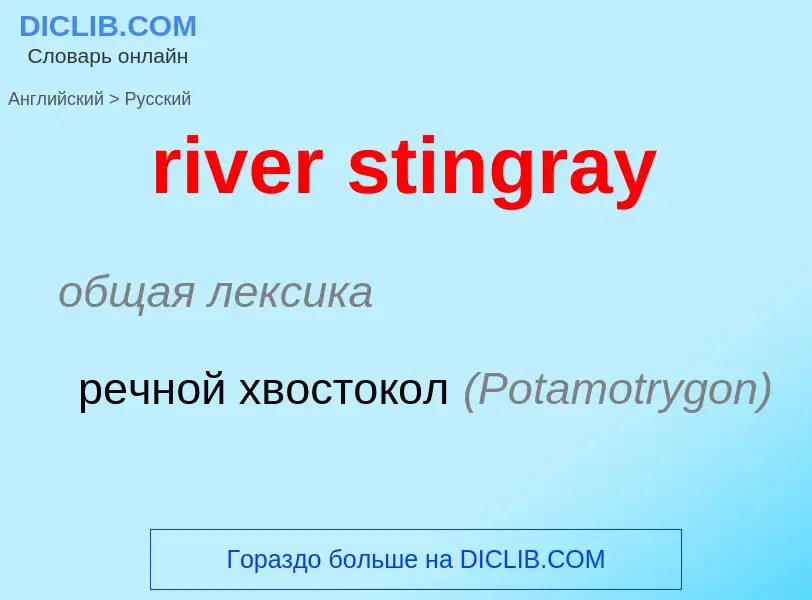 Как переводится river stingray на Русский язык