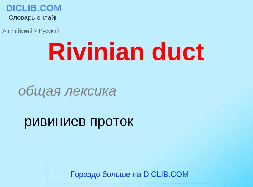 ¿Cómo se dice Rivinian duct en Ruso? Traducción de &#39Rivinian duct&#39 al Ruso