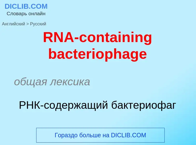 Как переводится RNA-containing bacteriophage на Русский язык