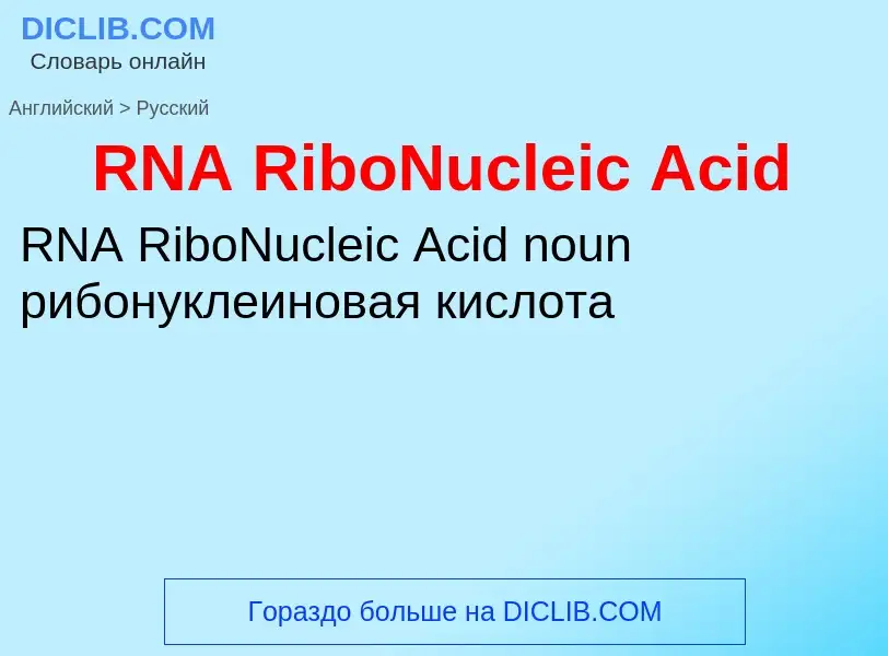 Μετάφραση του &#39RNA RiboNucleic Acid&#39 σε Ρωσικά