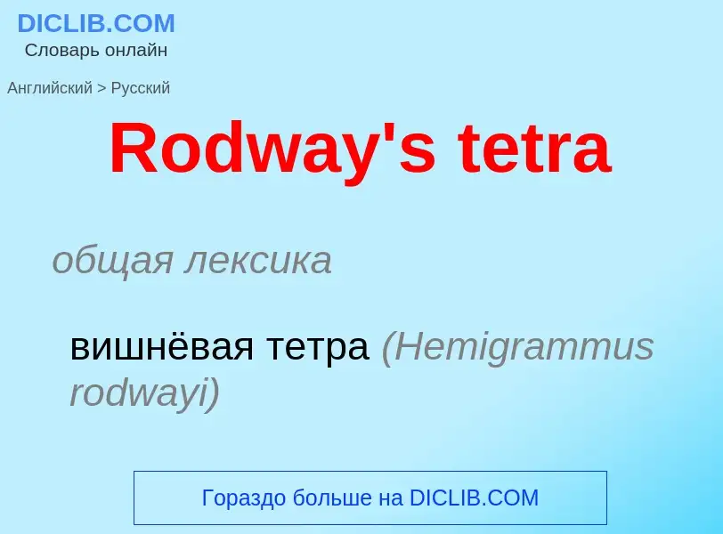 Как переводится Rodway's tetra на Русский язык