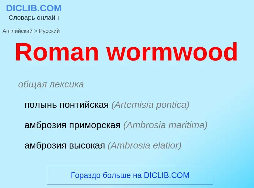 Μετάφραση του &#39Roman wormwood&#39 σε Ρωσικά