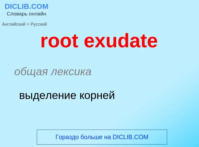 Как переводится root exudate на Русский язык