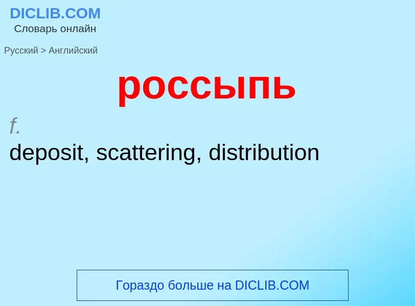 Как переводится россыпь на Английский язык