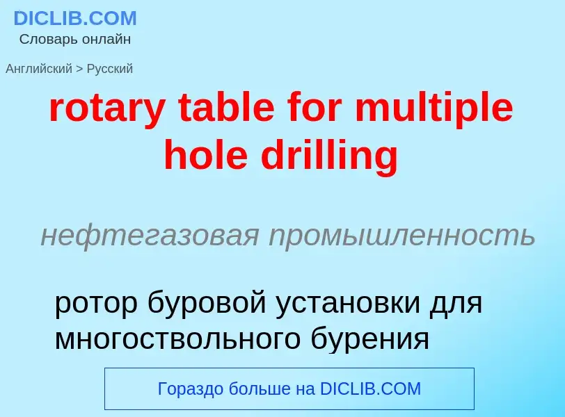 Как переводится rotary table for multiple hole drilling на Русский язык