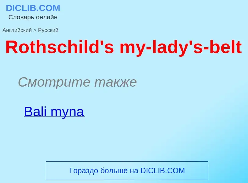 ¿Cómo se dice Rothschild's my-lady's-belt en Ruso? Traducción de &#39Rothschild's my-lady's-belt&#39