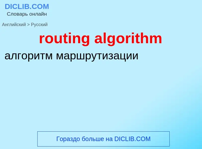 Как переводится routing algorithm на Русский язык