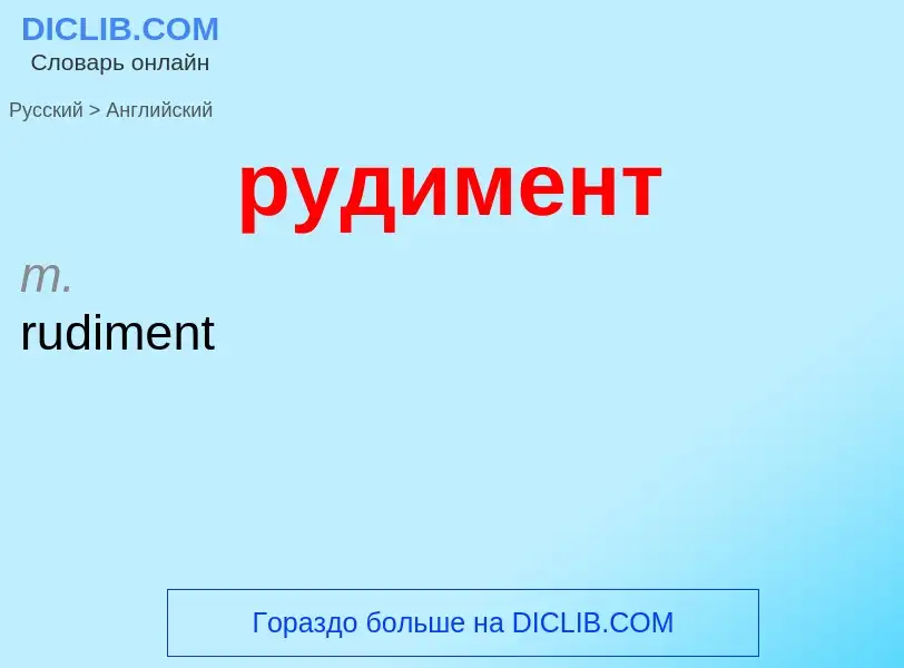 Μετάφραση του &#39рудимент&#39 σε Αγγλικά