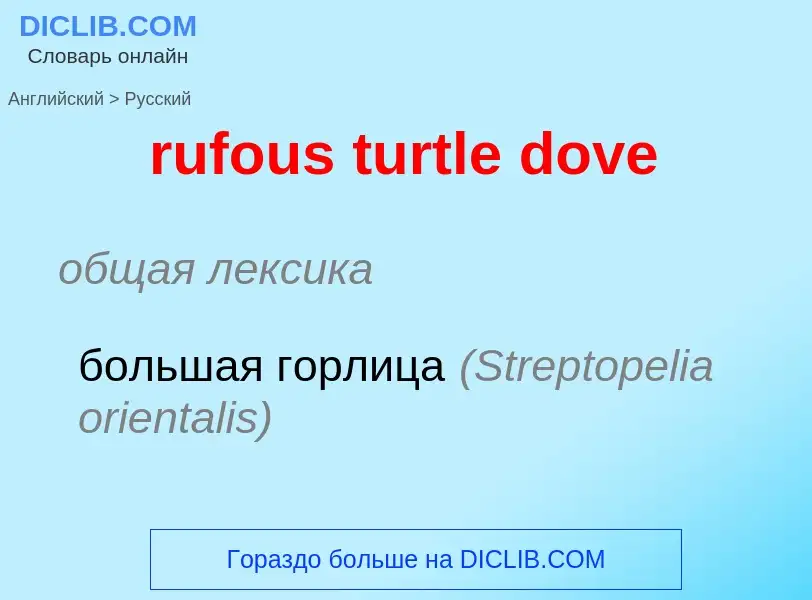 Μετάφραση του &#39rufous turtle dove&#39 σε Ρωσικά