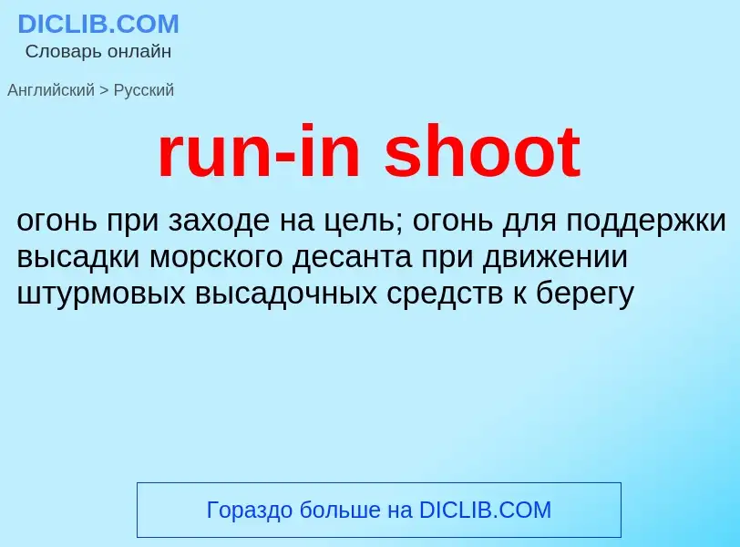 Как переводится run-in shoot на Русский язык