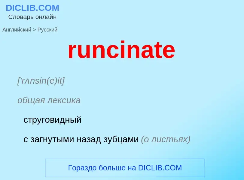 What is the Russian for runcinate? Translation of &#39runcinate&#39 to Russian