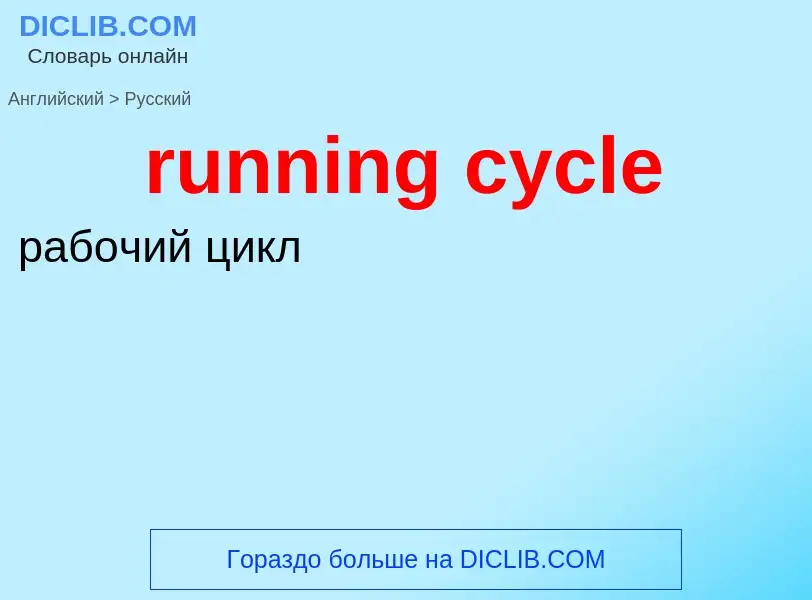 Как переводится running cycle на Русский язык