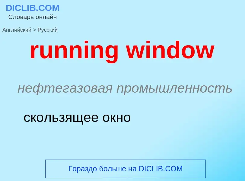 Как переводится running window на Русский язык