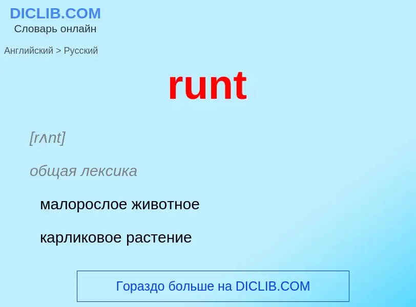 Μετάφραση του &#39runt&#39 σε Ρωσικά