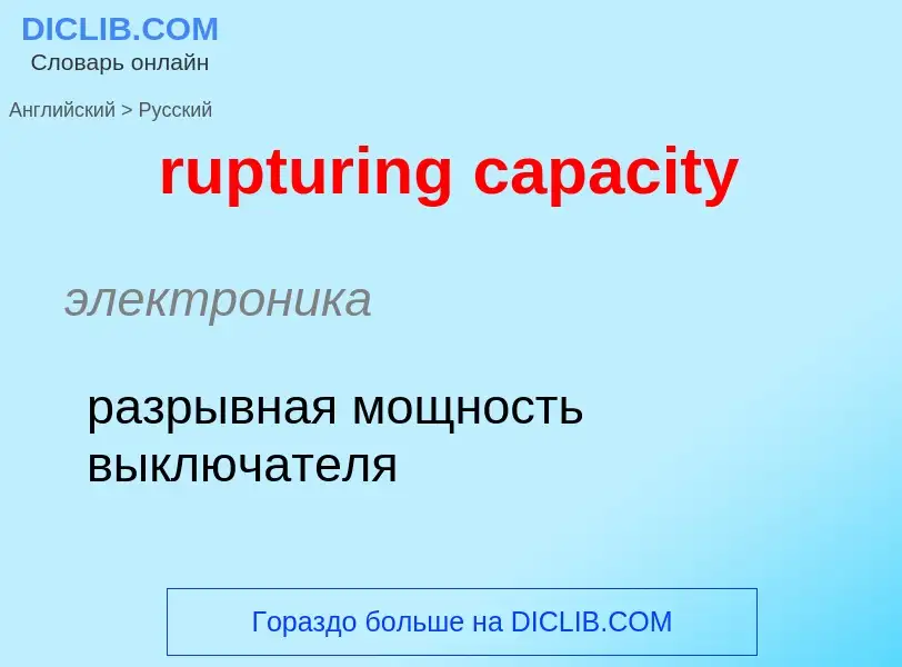 Как переводится rupturing capacity на Русский язык