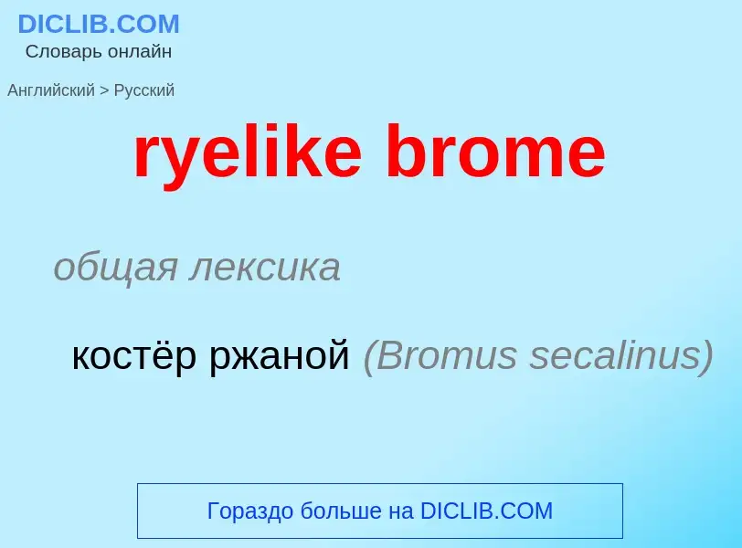 Как переводится ryelike brome на Русский язык