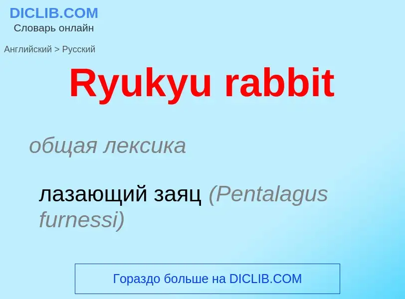 ¿Cómo se dice Ryukyu rabbit en Ruso? Traducción de &#39Ryukyu rabbit&#39 al Ruso