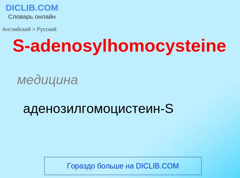 Traduzione di &#39S-adenosylhomocysteine&#39 in Russo