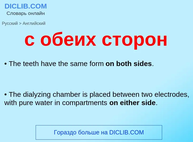 What is the English for с обеих сторон? Translation of &#39с обеих сторон&#39 to English