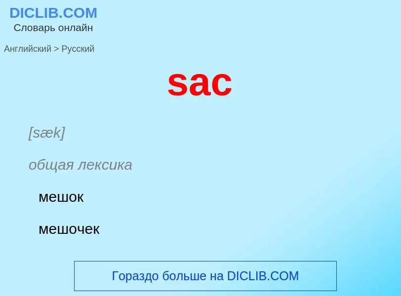 Como se diz sac em Russo? Tradução de &#39sac&#39 em Russo