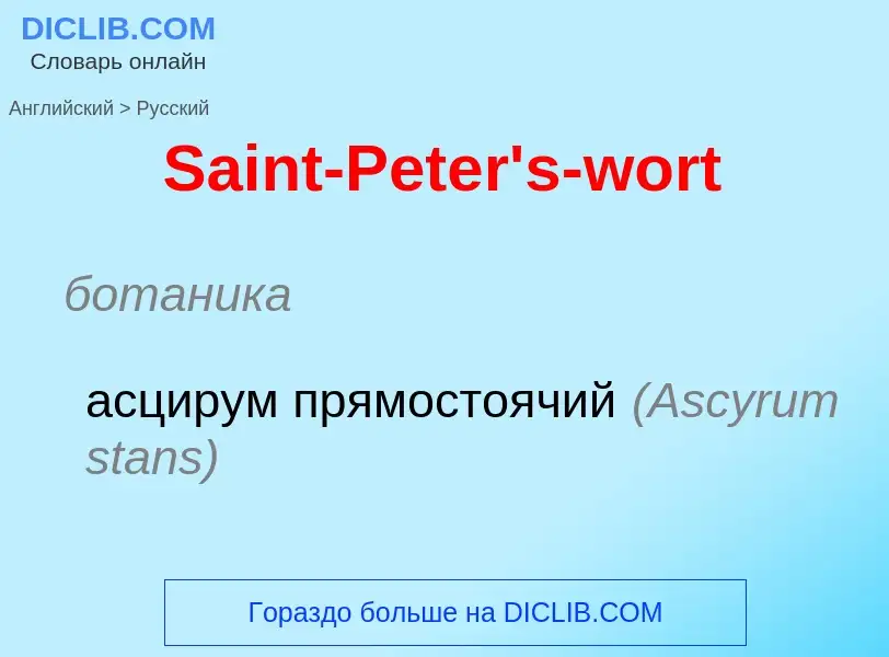 ¿Cómo se dice Saint-Peter's-wort en Ruso? Traducción de &#39Saint-Peter's-wort&#39 al Ruso