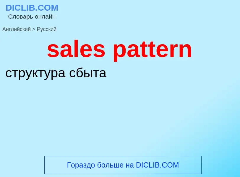 Как переводится sales pattern на Русский язык