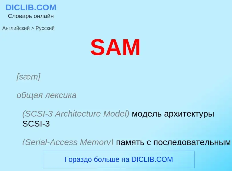 Como se diz SAM em Russo? Tradução de &#39SAM&#39 em Russo