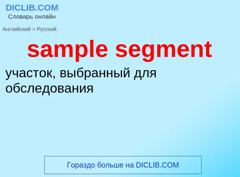 Как переводится sample segment на Русский язык