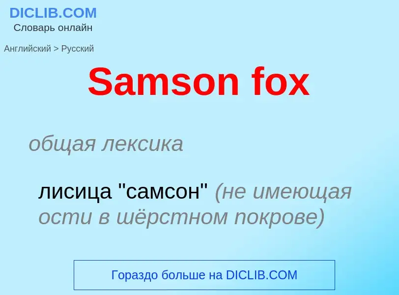 Как переводится Samson fox на Русский язык