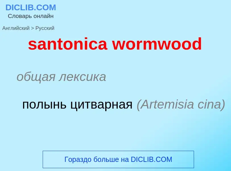 Μετάφραση του &#39santonica wormwood&#39 σε Ρωσικά