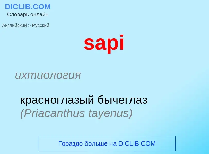 What is the Russian for sapi? Translation of &#39sapi&#39 to Russian