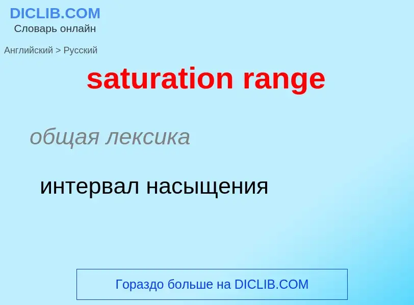 Как переводится saturation range на Русский язык