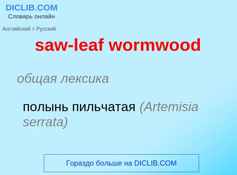 Μετάφραση του &#39saw-leaf wormwood&#39 σε Ρωσικά