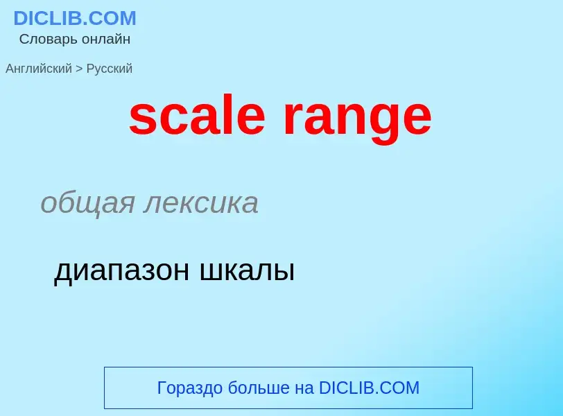 Как переводится scale range на Русский язык